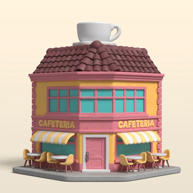 3D-Rendering von Gebäudeaikonen