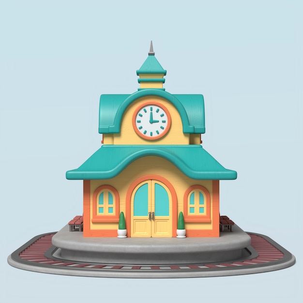 3D-Rendering von Gebäudeaikonen
