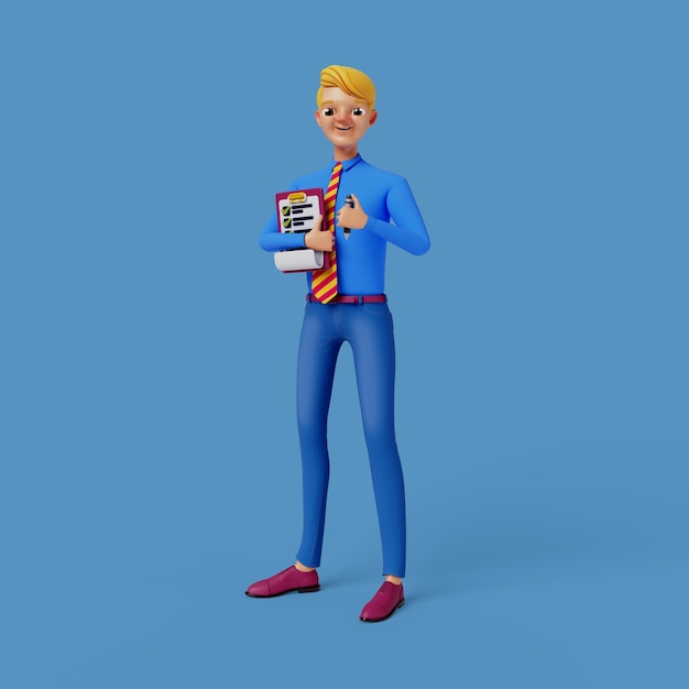 3D-Rendering von Geschäftsmann Charakter