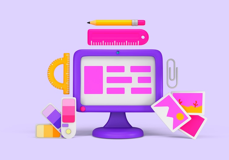 Kostenlose PSD 3d-rendering von grafikdesign