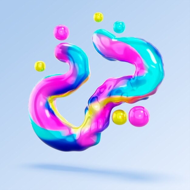 3D-Rendering von Holo-Flüssigkeitsformen-Symbol