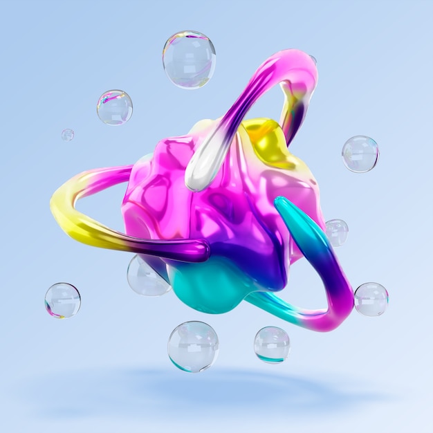 3D-Rendering von Holo-Flüssigkeitsformen-Symbol