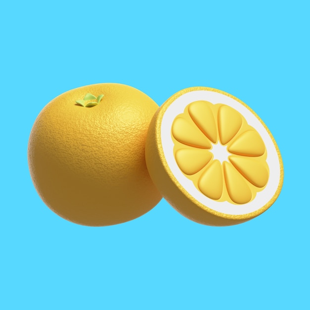 3d-rendering von köstlicher orange