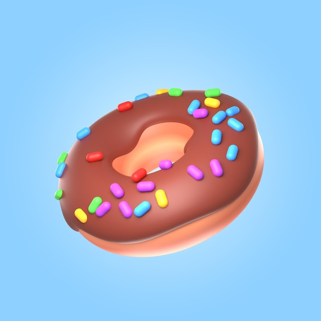 3d-rendering von leckerem donut