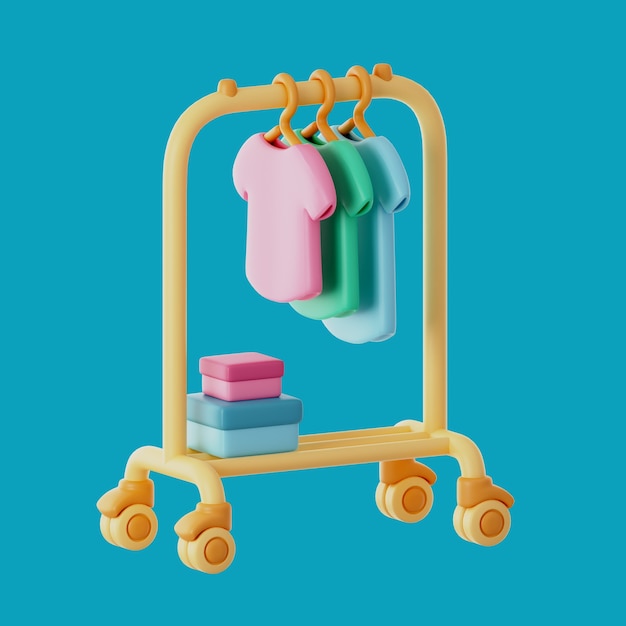 3D-Rendering von Mode-Design-Ikonen