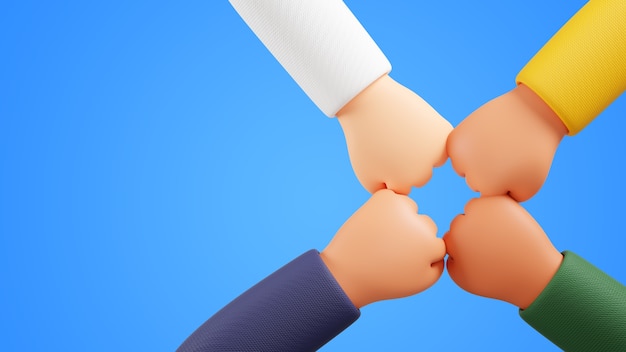3D-Rendering von Teamarbeit