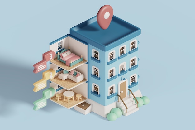 3D-Rendering von Teilen eines Hauses