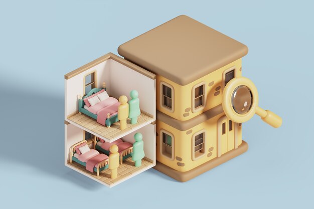 3D-Rendering von Teilen eines Hauses