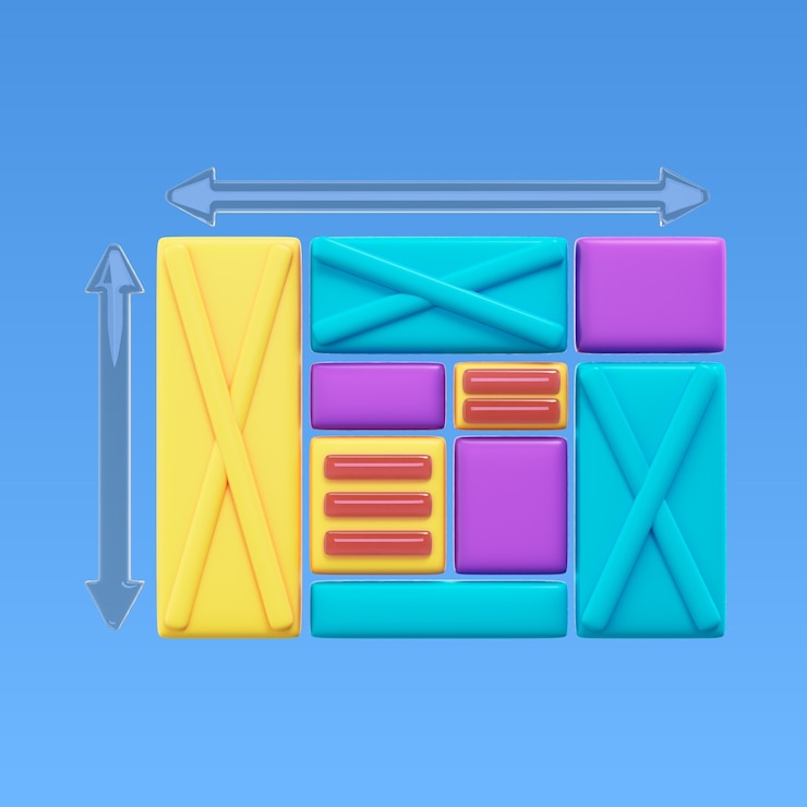 Kostenlose PSD 3d-rendering von webdesign-symbolen