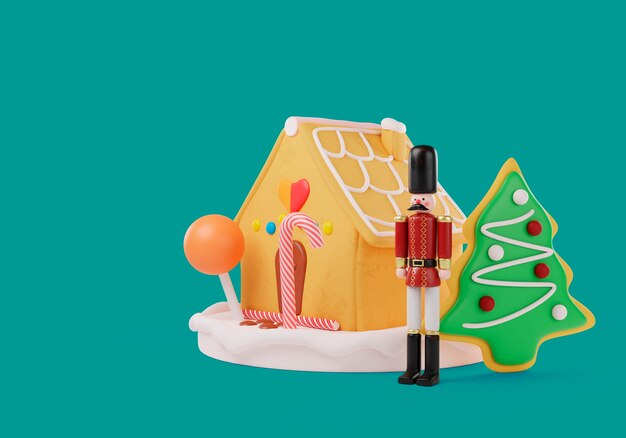 3D-Rendering von Weihnachtshintergrund