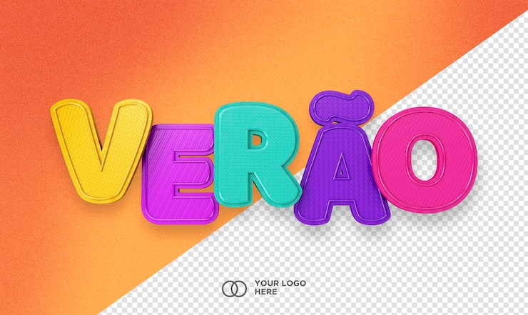 Kostenlose PSD 3d-renderlogo sommer verao in brasilien für die komposition