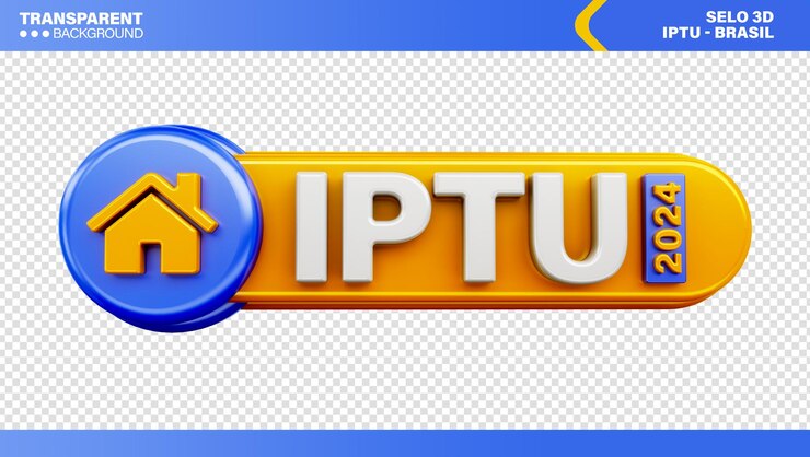 Kostenlose PSD 3d-stempel-logo wohnungssteuer brasilien iptu von häusern und wohnungen