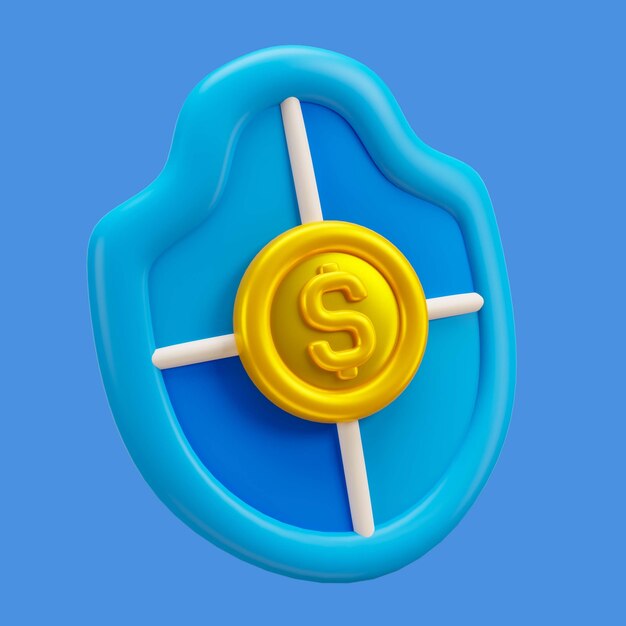 3D-Symbol für Finanzen und Währung