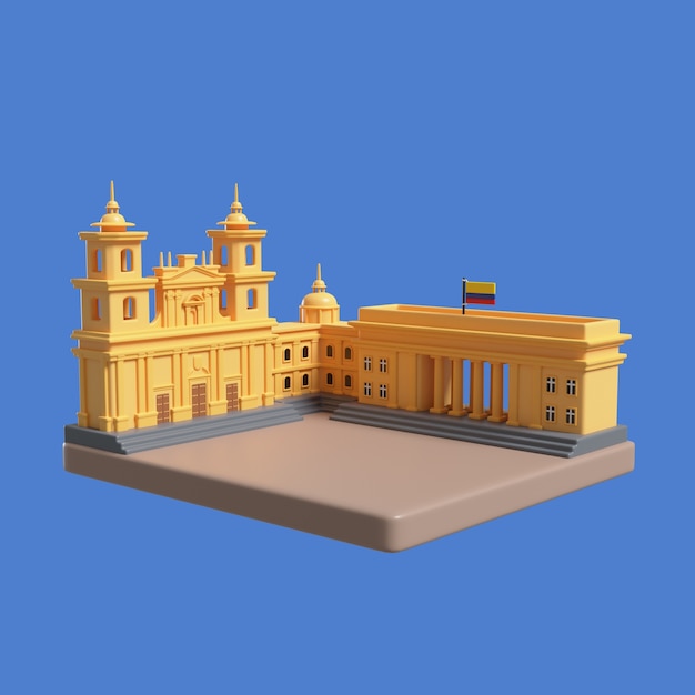 3D-Symbol mit traditioneller kolumbianischer Darstellung