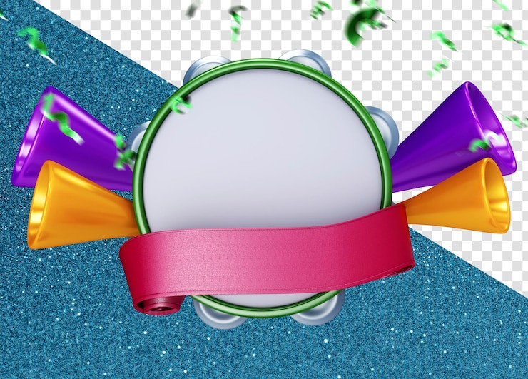 Kostenlose PSD 3d-tamburin des karnevals in brasilien für kompositionen