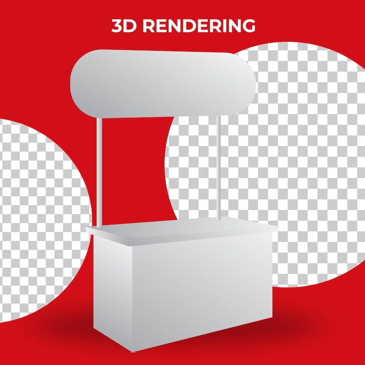 Kostenlose PSD 3d-tresenstand-event