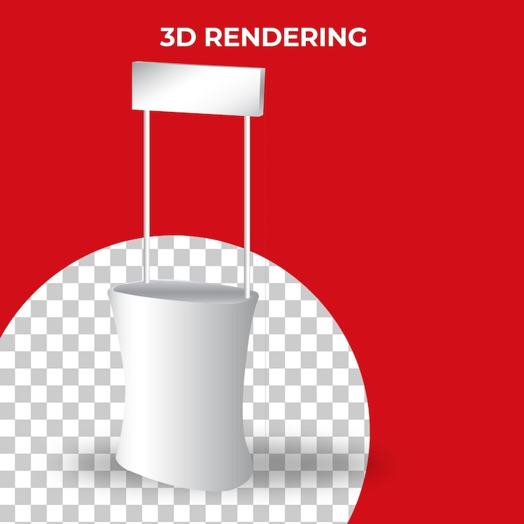 Kostenlose PSD 3d-tresenstand-event