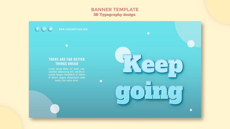 Kostenlose PSD 3d typografie design banner