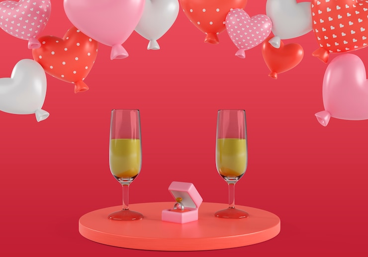 Kostenlose PSD 3d-valentinstag-feier-illustration
