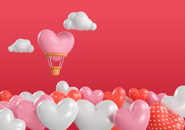 Kostenlose PSD 3d-valentinstag-feier-illustration