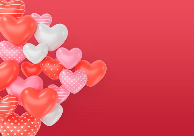 Kostenlose PSD 3d-valentinstag-feier-illustration