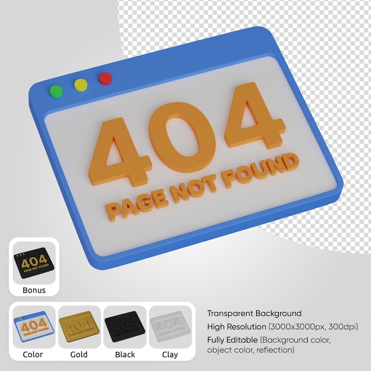 Kostenlose PSD 3d-web 404