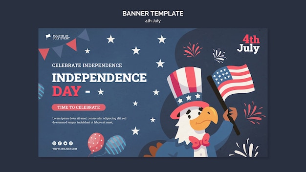 4. juli banner-template-design