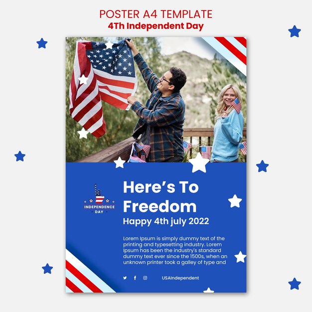 4. Juli Poster-Design-Vorlage