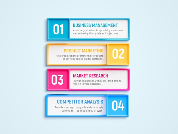 Kostenlose PSD 4 schritte kreative business-infographik-design-vorlage