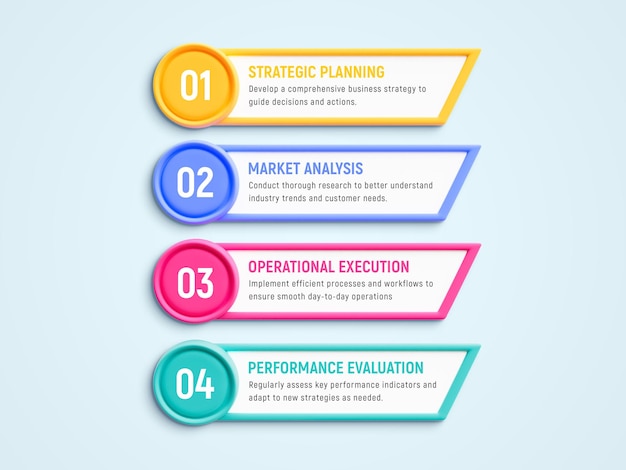 4 Schritte Kreative Business-Infographik-Design-Vorlage