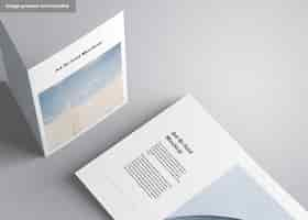 Kostenlose PSD a4 bifold brochure mockup