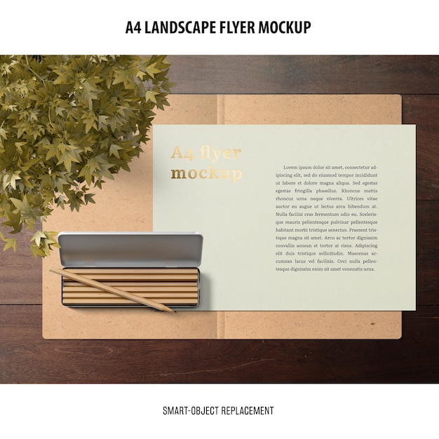 A4 Landschaft Flyer Mockup