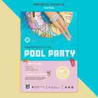 Kostenlose PSD a4-plakatvorlage für poolpartys