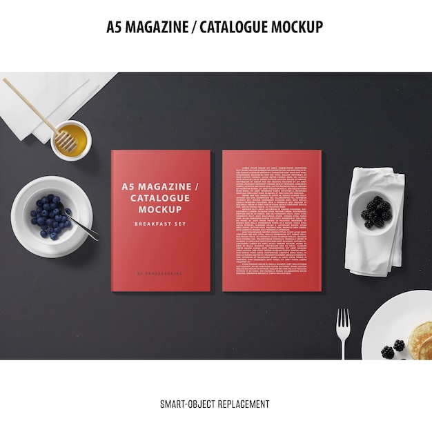 A5 Magazine Catalogue Mockup