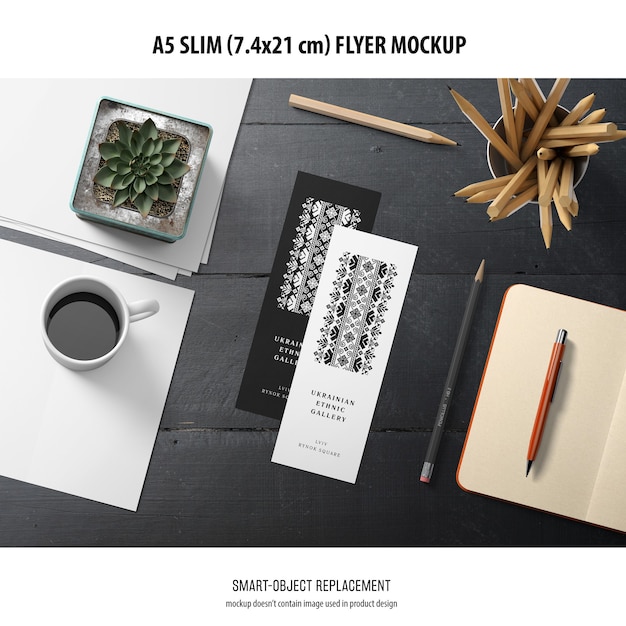 A5 slim flyer mockup