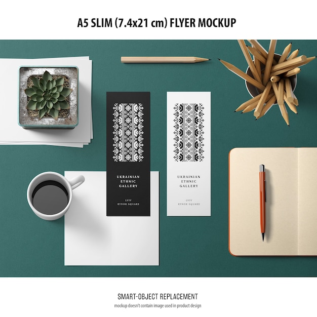 A5 slim flyer mockup