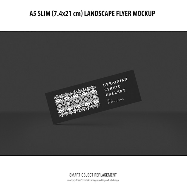 A5 slim landscape flyer mockup