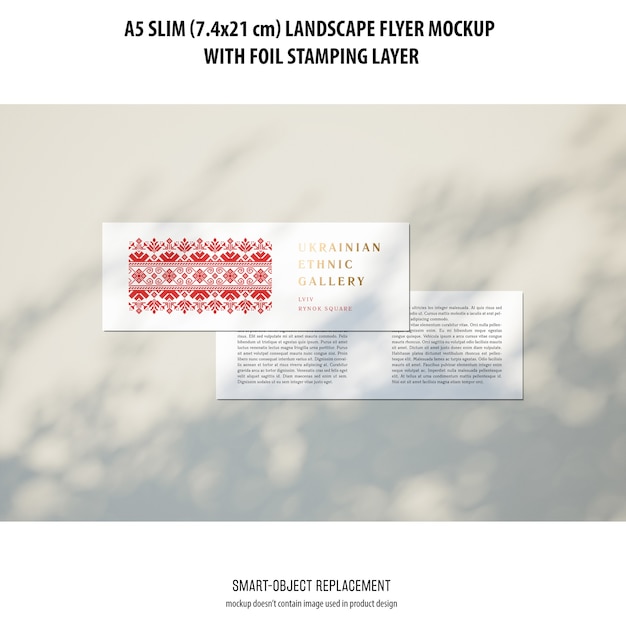 Kostenlose PSD a5 slim landscape flyer mockup