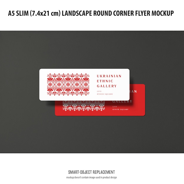 Kostenlose PSD a5 slim landscape flyer mockup