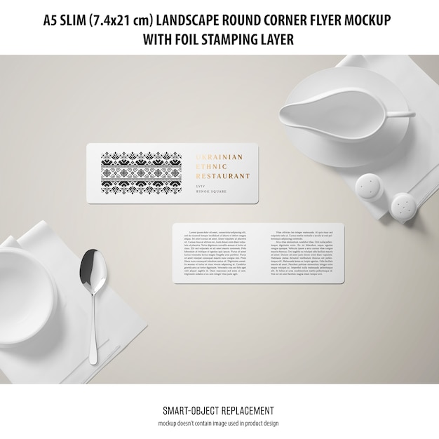 Kostenlose PSD a5 slim landscape flyer mockup