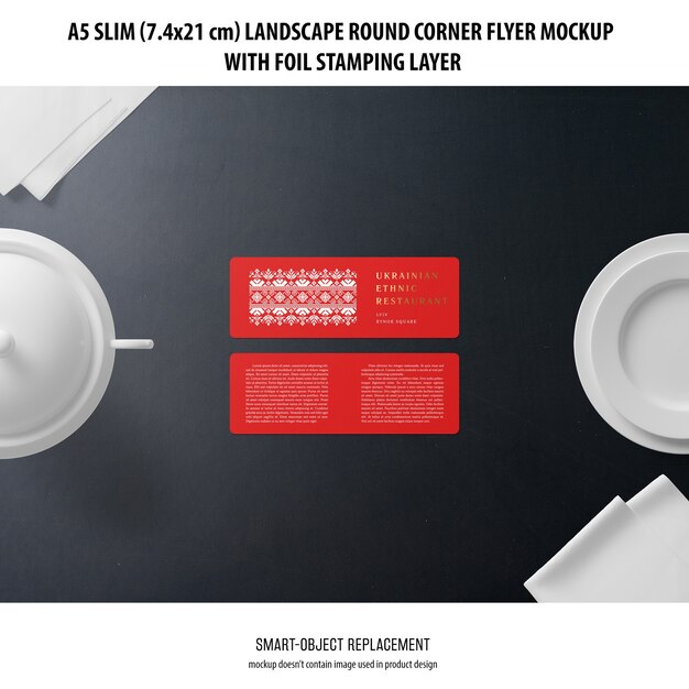 A5 Slim Landscape Flyer Mockup