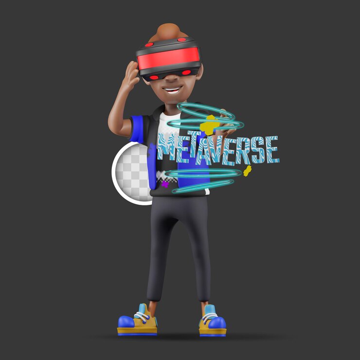 Kostenlose PSD abbildung mit metaverse-konzept. 3d-darstellung