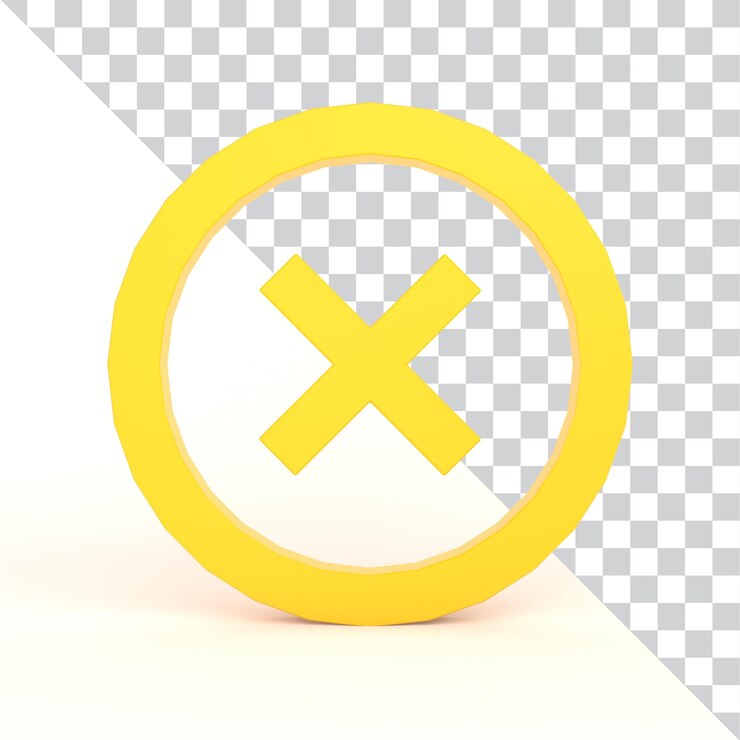 Kostenlose PSD abbrechen des kreuz-symbols auf der vorderseite