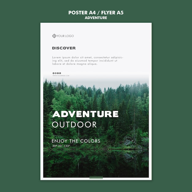 Abenteuer poster vorlage thema