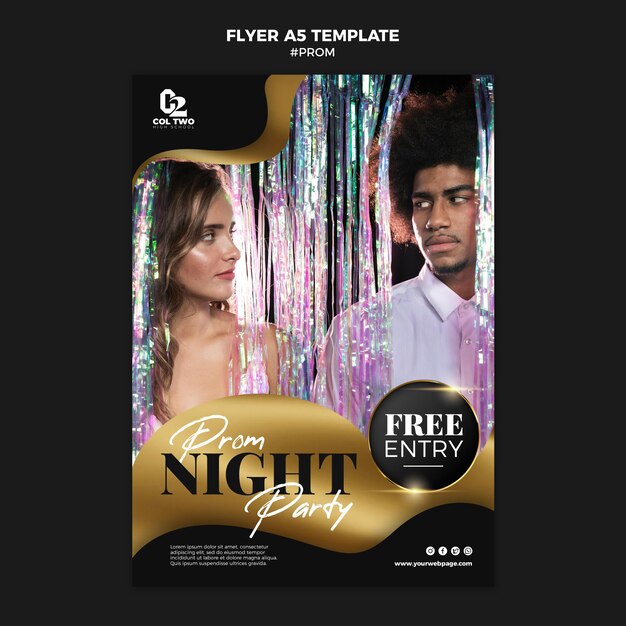Abschlussball Party Flyer Vorlage