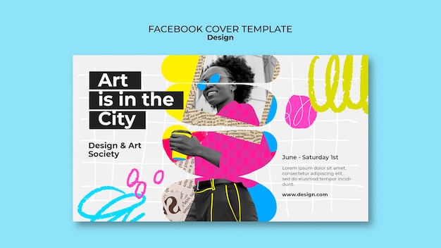 Abstrakte Blasenmaske auf der Facebook-Cover
