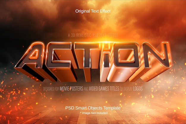 Actionfilm-Titel 3D-Text-Effekt