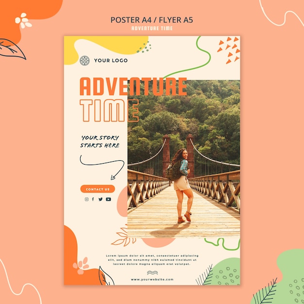 Kostenlose PSD adventure time poster vorlage