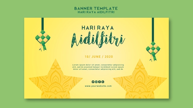 Aidilfitri banner vorlage