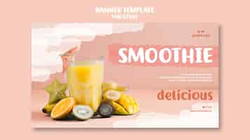 Kostenlose PSD aktualisierende smoothie-banner-vorlage